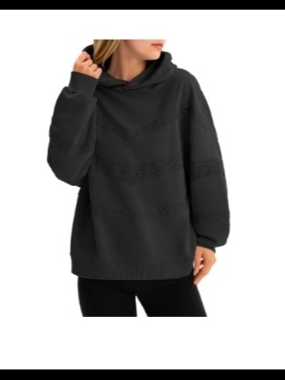 Women’s Cozy Hooded Pullover Sweater - Black